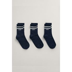 PONOŽKY GANT LOGO RIB SOCKS 3-PACK EVENING BLUE obraz