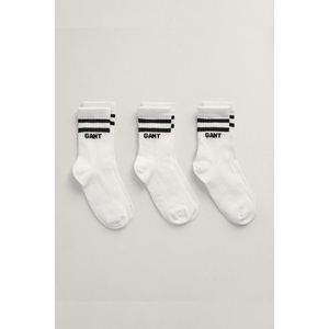 PONOŽKY GANT LOGO RIB SOCKS 3-PACK WHITE obraz