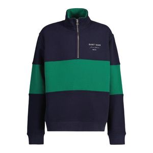 MIKINA GANT COLOR BLOCKED HALF ZIP SWEAT EVENING BLUE obraz