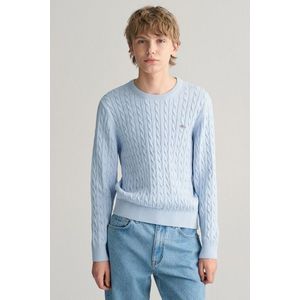 SVETR GANT SHIELD COTTON CABLE C-NECK FRESH BLUE obraz