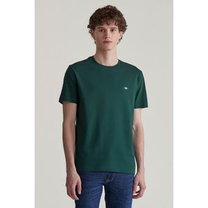 TRIČKO GANT REG SHIELD SS T-SHIRT TARTAN GREEN obraz