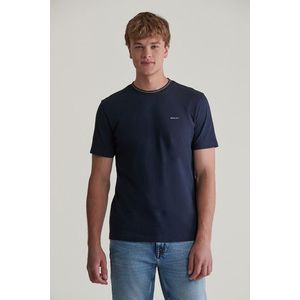 TRIČKO GANT TEXTURED RIB SS TSHIRT EVENING BLUE obraz