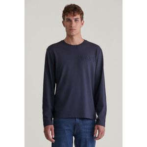 TRIČKO GANT EMBOSSED LS TSHIRT EVENING BLUE obraz