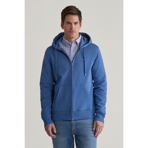 MIKINA GANT REG SHIELD FULL ZIP HOODIE VINTAGE BLUE obraz