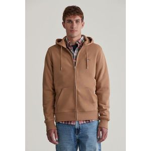 MIKINA GANT REG SHIELD FULL ZIP HOODIE WARM KHAKI obraz