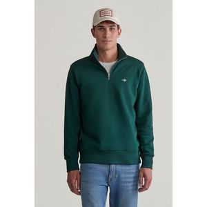 MIKINA GANT REG SHIELD HALF ZIP SWEAT TARTAN GREEN obraz