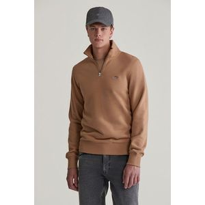 MIKINA GANT REG SHIELD HALF ZIP SWEAT WARM KHAKI obraz