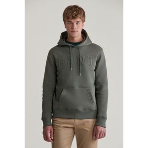 MIKINA GANT EMBOSSED SWEAT HOODIE DARK EARTHY GREEN obraz