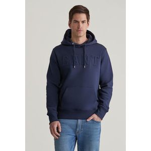 MIKINA GANT EMBOSSED SWEAT HOODIE EVENING BLUE obraz