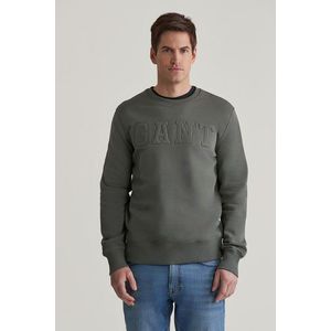 MIKINA GANT EMBOSSED C-NECK SWEAT DARK EARTHY GREEN obraz