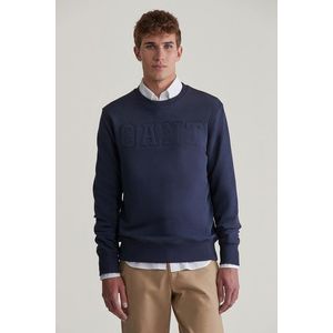 MIKINA GANT EMBOSSED C-NECK SWEAT EVENING BLUE obraz