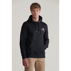 MIKINA GANT REG MEDIUM ARCHIVE SHIELD HOODIE BLACK obraz