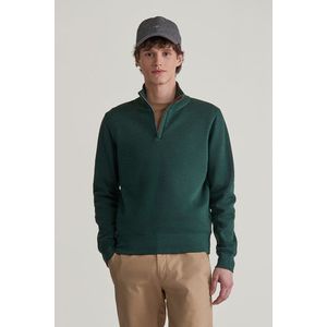 MIKINA GANT SACKER RIB HALF ZIP TARTAN GREEN obraz