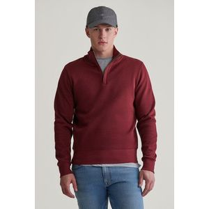 MIKINA GANT SACKER RIB HALF ZIP WINE RED obraz