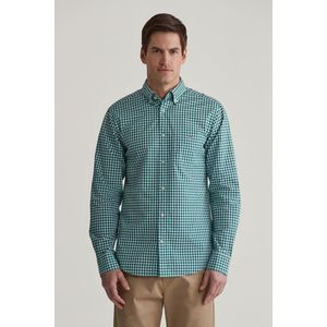 KOŠILE GANT REG POPLIN GINGHAM SHIRT DEEP FOREST GREEN obraz