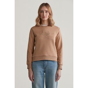 MIKINA GANT REG TONAL SHIELD C-NECK SWEAT CARAMEL BEIGE obraz