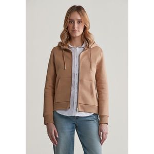 MIKINA GANT REG TONAL SHIELD ZIP HOODIE CARAMEL BEIGE obraz