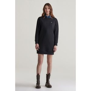 ŠATY GANT REL SHIELD C-NECK SWEAT DRESS BLACK obraz