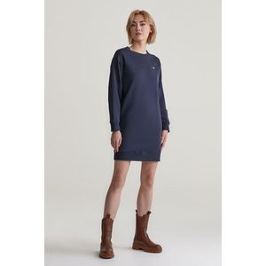 ŠATY GANT REL SHIELD C-NECK SWEAT DRESS EVENING BLUE obraz