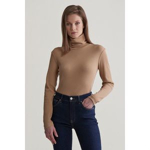 ROLÁK GANT SLIM RIB TURTLENECK CARAMEL BEIGE obraz