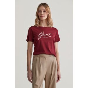 TRIČKO GANT REG SCRIPT T-SHIRT PLUMPED RED obraz