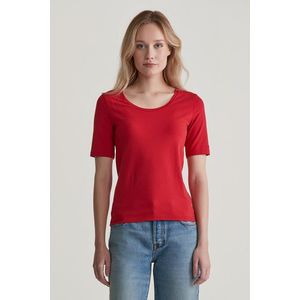 TRIČKO GANT SLIM COT/ELA SS SCOOP NECK TOP RUBY RED obraz