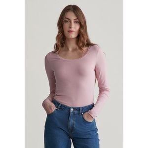 TRIČKO GANT SLIM COT/ELA LS SCOOP NECK TOP DUSTY PINK obraz