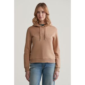 MIKINA GANT REG TONAL SHIELD HOODIE CARAMEL BEIGE obraz