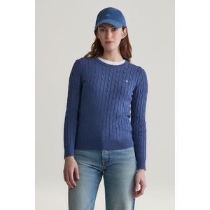 SVETR GANT STRETCH COTTON CABLE C-NECK DUSTY NAVY obraz