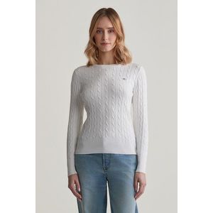 SVETR GANT STRETCH COTTON CABLE C-NECK EGGSHELL obraz