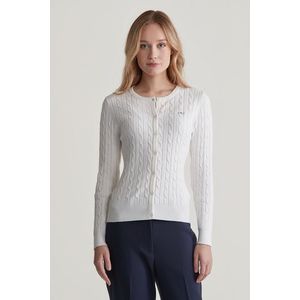 SVETR GANT STRETCH COTTON CABLE CARDIGAN EGGSHELL obraz