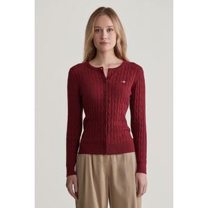 SVETR GANT STRETCH COTTON CABLE CARDIGAN PLUMPED RED obraz