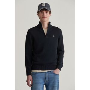 SVETR GANT CASUAL COTTON HALFZIP BLACK obraz