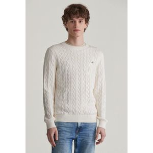 SVETR GANT COTTON CABLE C-NECK CREAM obraz