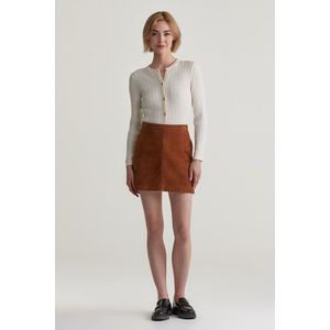 SUKNĚ GANT SUEDE LEATHER SKIRT CACAO obraz