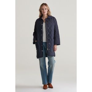 KABÁT GANT QUILTED COAT WITH CORD DETAILS EVENING BLUE obraz