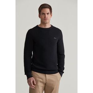 SVETR GANT COTTON PIQUE C-NECK černá obraz