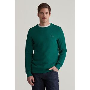 SVETR GANT COTTON PIQUE C-NECK DEEP FOREST GREEN obraz