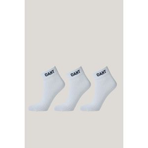 PONOŽKY GANT LOGO ANKLE SOCKS 3-PACK WHITE obraz