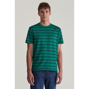 TRIČKO GANT STRIPED SS TSHIRT DEEP FOREST GREEN obraz