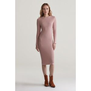 ŠATY GANT MINI CABLE KNIT DRESS DUSTY PINK obraz