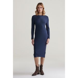 ŠATY GANT MINI CABLE KNIT DRESS EVENING BLUE obraz