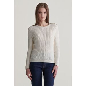 SVETR GANT MINI CABLE KNIT C-NECK CREAM obraz