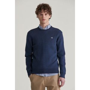 SVETR GANT 2-TONE TEXTURED C-NECK MARINE MELANGE obraz