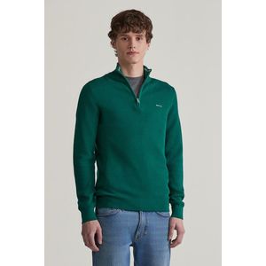 SVETR GANT COTTON PIQUE HALFZIP DEEP FOREST GREEN obraz