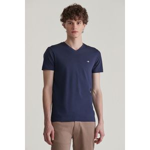 TRIČKO GANT SLIM SHIELD V-NECK T-SHIRT EVENING BLUE obraz