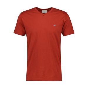 TRIČKO GANT SLIM SHIELD V-NECK T-SHIRT IRON RED obraz