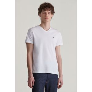 TRIČKO GANT SLIM SHIELD V-NECK T-SHIRT WHITE obraz