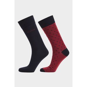 PONOŽKY GANT DOT AND SOLID SOCKS 2-PACK PLUMPED RED obraz