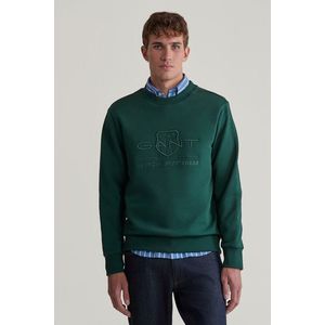 MIKINA GANT REG TONAL SHIELD C-NECK SWEAT TARTAN GREEN obraz